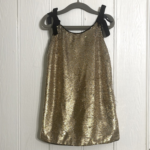 CREWCUTS Holy Grail Tie Shoulder Sequin Dress New Years Dress - Picture 2 of 3